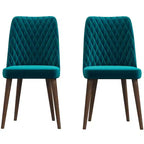 Lot de 2 chaises de salle à manger à dossier haut, chaises de cuisine et de salle à manger modernes du milieu du siècle, chaise d'appoint large rembourrée en similicuir