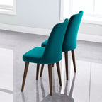 Lot de 2 chaises de salle à manger à dossier haut, chaises de cuisine et de salle à manger modernes du milieu du siècle, chaise d'appoint large rembourrée en similicuir
