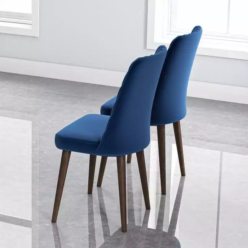 Lot de 2 chaises de salle à manger à dossier haut, chaises de cuisine et de salle à manger modernes du milieu du siècle, chaise d'appoint large rembourrée en similicuir