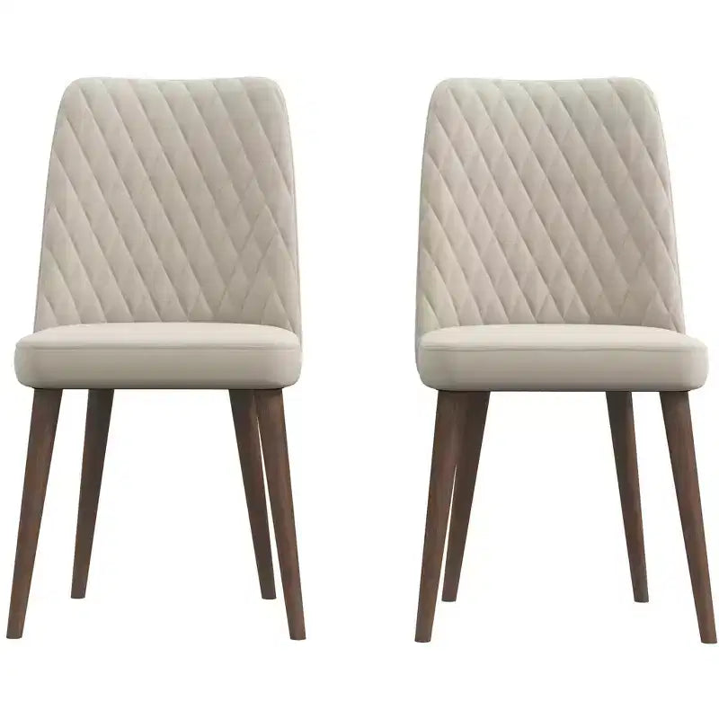 Lot de 2 chaises de salle à manger à dossier haut, chaises de cuisine et de salle à manger modernes du milieu du siècle, chaise d'appoint large rembourrée en similicuir