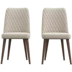 Lot de 2 chaises de salle à manger à dossier haut, chaises de cuisine et de salle à manger modernes du milieu du siècle, chaise d'appoint large rembourrée en similicuir
