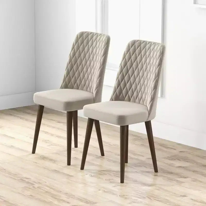 Lot de 2 chaises de salle à manger à dossier haut, chaises de cuisine et de salle à manger modernes du milieu du siècle, chaise d'appoint large rembourrée en similicuir