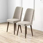 Lot de 2 chaises de salle à manger à dossier haut, chaises de cuisine et de salle à manger modernes du milieu du siècle, chaise d'appoint large rembourrée en similicuir