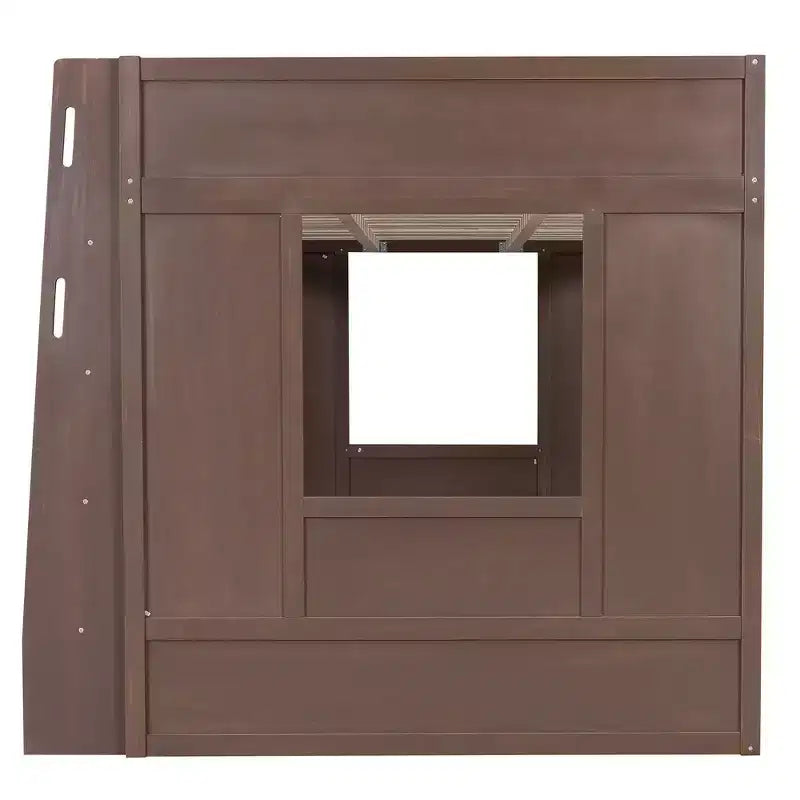Lit mezzanine double Whisen en bois avec armoires de rangement et étagères