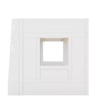 Lit mezzanine double Whisen en bois avec armoires de rangement et étagères