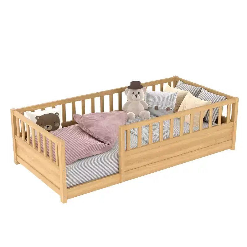 Lit GDFStudio Rowan en pin avec barrière de sécurité très haute