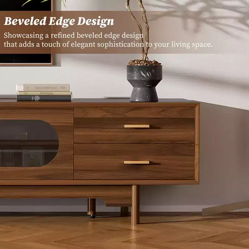Meuble TV moderne cannelé pour téléviseurs jusqu'à 85 pouces, meuble de divertissement en bois de 78 pouces avec armoire de rangement et 2 tiroirs, console TV pour salon et chambre à coucher