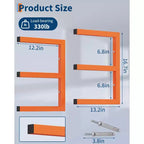 Range de stockage de bois, Organisateur de bois Lot de 6 étagères murales à 3 niveaux en acier robuste capacité 1800 livres pour abri de jardin atelier garage Orange