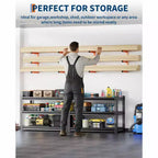 Range de stockage de bois, Organisateur de bois Lot de 6 étagères murales à 3 niveaux en acier robuste capacité 1800 livres pour abri de jardin atelier garage Orange