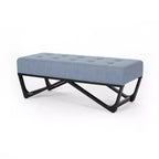 Ottoman rectangulaire Okak avec coussin, banc de bout de lit avec pieds élégants, repose-pieds pour salon, chambre à coucher, entrée