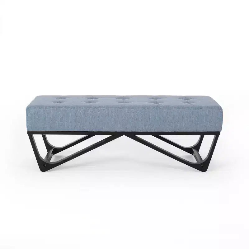Ottoman rectangulaire Okak avec coussin, banc de bout de lit avec pieds élégants, repose-pieds pour salon, chambre à coucher, entrée