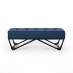 Ottoman rectangulaire Okak avec coussin, banc de bout de lit avec pieds élégants, repose-pieds pour salon, chambre à coucher, entrée