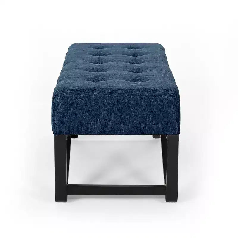 Ottoman rectangulaire Okak avec coussin, banc de bout de lit avec pieds élégants, repose-pieds pour salon, chambre à coucher, entrée