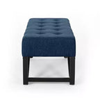 Ottoman rectangulaire Okak avec coussin, banc de bout de lit avec pieds élégants, repose-pieds pour salon, chambre à coucher, entrée
