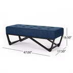 Ottoman rectangulaire Okak avec coussin, banc de bout de lit avec pieds élégants, repose-pieds pour salon, chambre à coucher, entrée