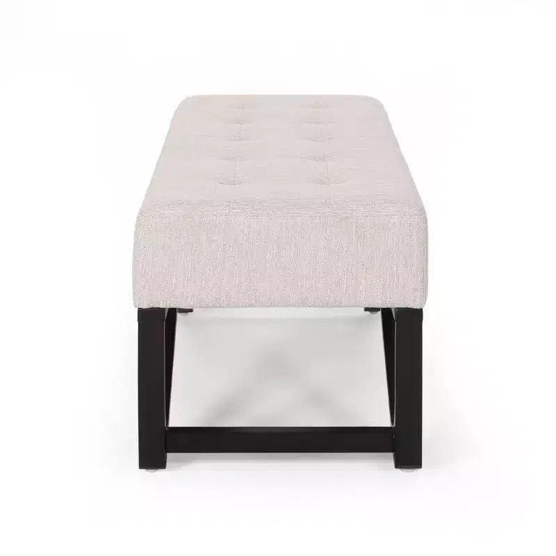 Ottoman rectangulaire Okak avec coussin, banc de bout de lit avec pieds élégants, repose-pieds pour salon, chambre à coucher, entrée