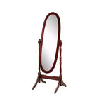 Miroir de plain-pied traditionnel TUYOHW avec support, miroir psyché ovale sur pied avec cadre en bois, miroir pivotant inclinable pour chambre à coucher, salon
