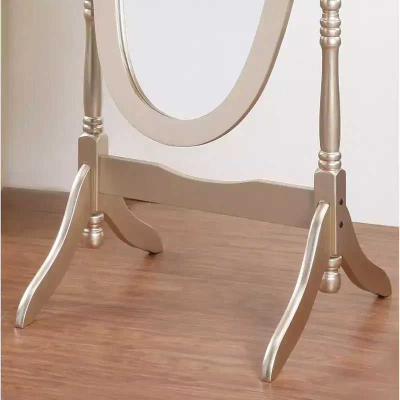 Miroir de plain-pied traditionnel TUYOHW avec support, miroir psyché ovale sur pied avec cadre en bois, miroir pivotant inclinable pour chambre à coucher, salon