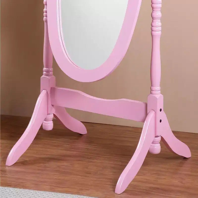 Miroir de plain-pied traditionnel TUYOHW avec support, miroir psyché ovale sur pied avec cadre en bois, miroir pivotant inclinable pour chambre à coucher, salon