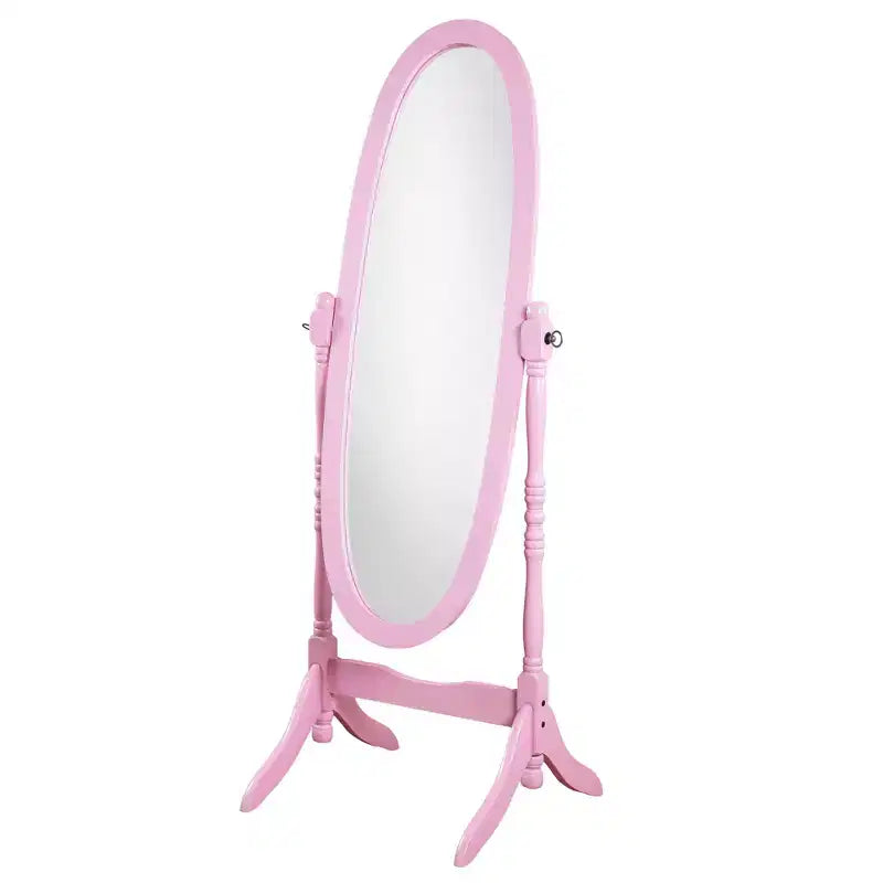 Miroir de plain-pied traditionnel TUYOHW avec support, miroir psyché ovale sur pied avec cadre en bois, miroir pivotant inclinable pour chambre à coucher, salon