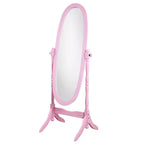 Miroir de plain-pied traditionnel TUYOHW avec support, miroir psyché ovale sur pied avec cadre en bois, miroir pivotant inclinable pour chambre à coucher, salon
