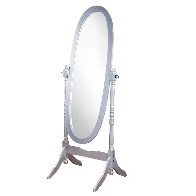 Miroir de plain-pied traditionnel TUYOHW avec support, miroir psyché ovale sur pied avec cadre en bois, miroir pivotant inclinable pour chambre à coucher, salon