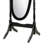 Miroir de plain-pied traditionnel TUYOHW avec support, miroir psyché ovale sur pied avec cadre en bois, miroir pivotant inclinable pour chambre à coucher, salon