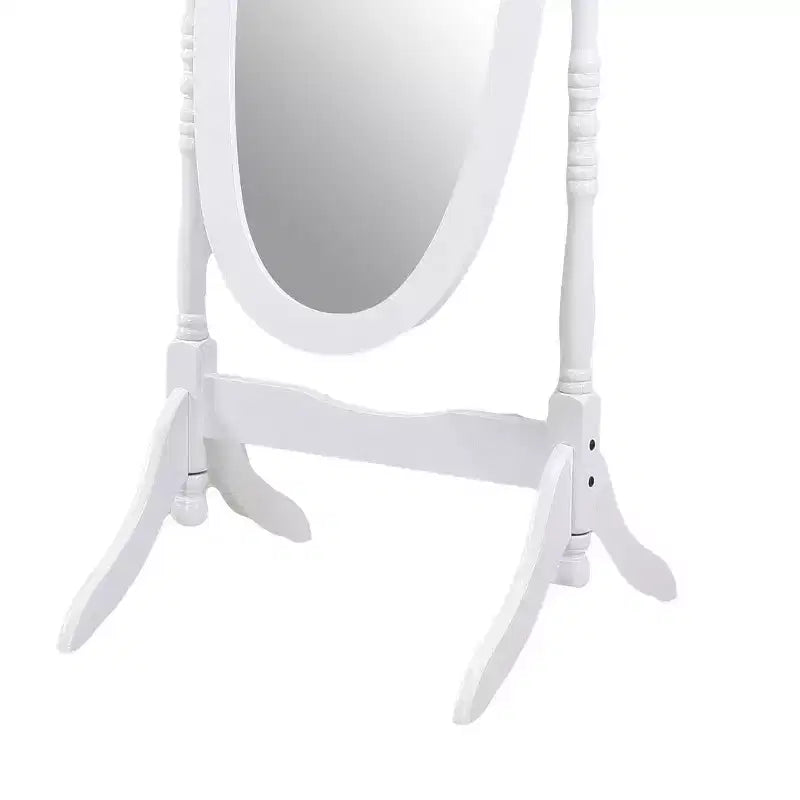 Miroir de plain-pied traditionnel TUYOHW avec support, miroir psyché ovale sur pied avec cadre en bois, miroir pivotant inclinable pour chambre à coucher, salon