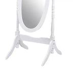 Miroir de plain-pied traditionnel TUYOHW avec support, miroir psyché ovale sur pied avec cadre en bois, miroir pivotant inclinable pour chambre à coucher, salon