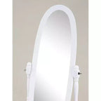 Miroir de plain-pied traditionnel TUYOHW avec support, miroir psyché ovale sur pied avec cadre en bois, miroir pivotant inclinable pour chambre à coucher, salon