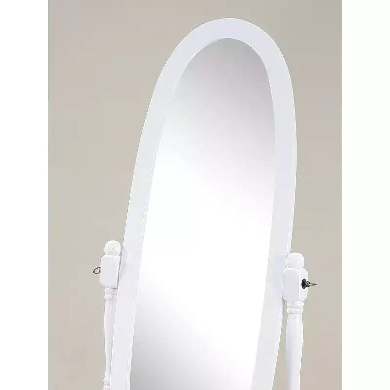 Miroir de plain-pied traditionnel TUYOHW avec support, miroir psyché ovale sur pied avec cadre en bois, miroir pivotant inclinable pour chambre à coucher, salon