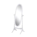 Miroir de plain-pied traditionnel TUYOHW avec support, miroir psyché ovale sur pied avec cadre en bois, miroir pivotant inclinable pour chambre à coucher, salon