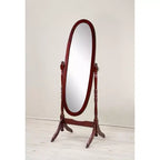 Miroir de plain-pied traditionnel TUYOHW avec support, miroir psyché ovale sur pied avec cadre en bois, miroir pivotant inclinable pour chambre à coucher, salon