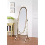 Miroir de plain-pied traditionnel TUYOHW avec support, miroir psyché ovale sur pied avec cadre en bois, miroir pivotant inclinable pour chambre à coucher, salon