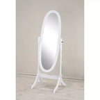 Miroir de plain-pied traditionnel TUYOHW avec support, miroir psyché ovale sur pied avec cadre en bois, miroir pivotant inclinable pour chambre à coucher, salon