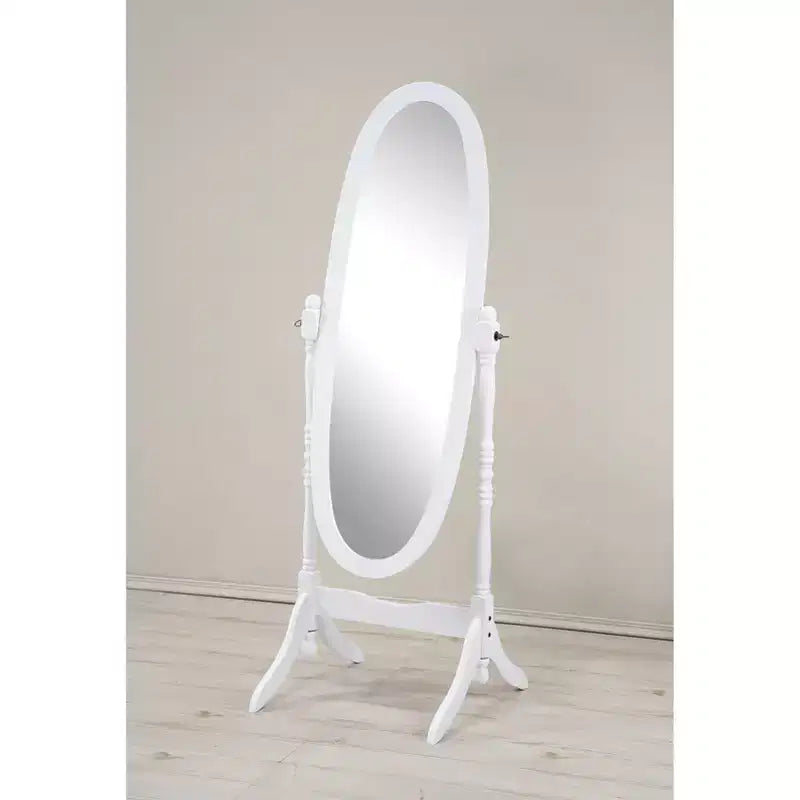 Miroir de plain-pied traditionnel TUYOHW avec support, miroir psyché ovale sur pied avec cadre en bois, miroir pivotant inclinable pour chambre à coucher, salon