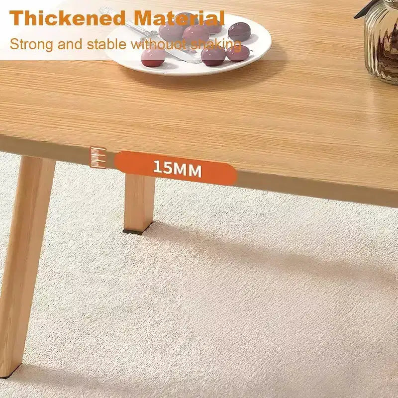 39,9 Table basse pliable en bois, Table d'appoint pliable pour petits espaces, Table d'étude basse pour s'asseoir au sol pour chambre à coucher, bureau, appartement