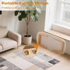 39,9 Table basse pliable en bois, Table d'appoint pliable pour petits espaces, Table d'étude basse pour s'asseoir au sol pour chambre à coucher, bureau, appartement