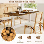Costway Table de Salle à Manger 55" pour 4 à 6 Personnes, Table de Cuisine Rectangulaire avec Piétement en Bois Noyer + Blanc