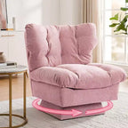 360-Degree Swivel Upholstered Chair, Cozy Chenille & Thick Cushion for Home, Office Spaces