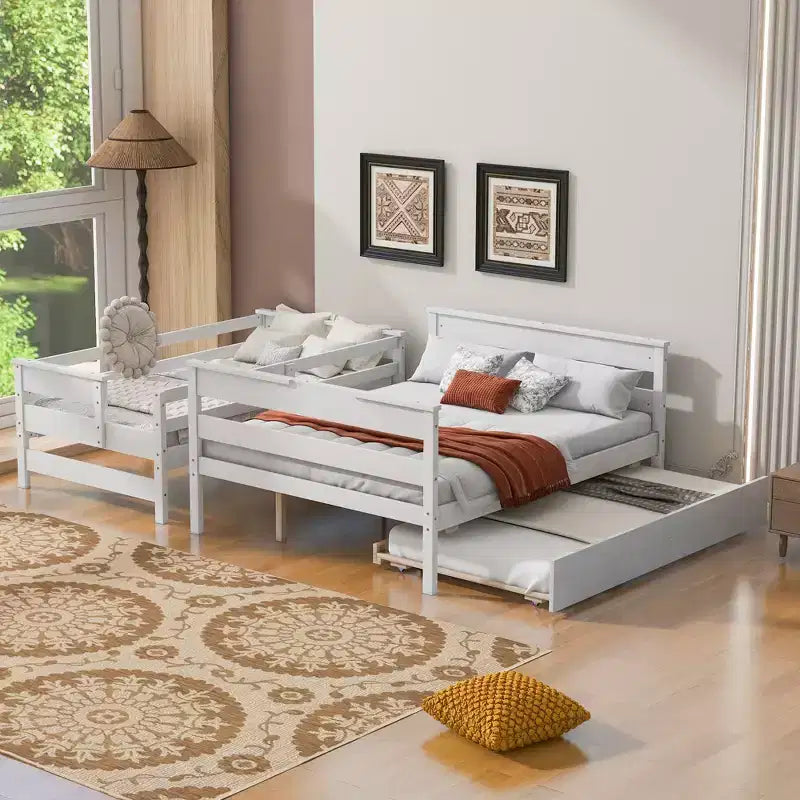 GDFStudio Becker Lit superposé en bois avec lit gigogne double