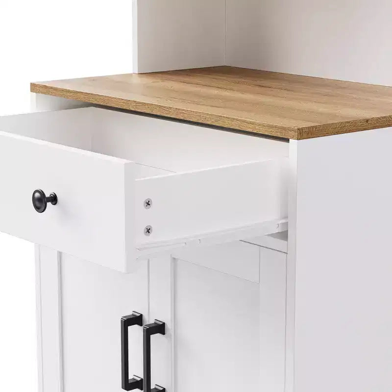 GDFStudio Ming Armoire haute en bois de 160 cm avec étagères réglables, tiroir et portes