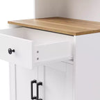 GDFStudio Ming Armoire haute en bois de 160 cm avec étagères réglables, tiroir et portes