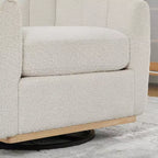 TUYOHW 31.89 Fauteuil pivotant moderne en chenille, fauteuil d'appoint avec base en métal, fauteuil de salon rembourré pour salon, bureau, chambre à coucher