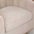 TUYOHW 31.89 Fauteuil pivotant moderne en chenille, fauteuil d'appoint avec base en métal, fauteuil de salon rembourré pour salon, bureau, chambre à coucher