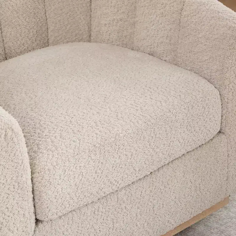 TUYOHW 31.89 Fauteuil pivotant moderne en chenille, fauteuil d'appoint avec base en métal, fauteuil de salon rembourré pour salon, bureau, chambre à coucher