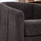 TUYOHW 31.89 Fauteuil pivotant moderne en chenille, fauteuil d'appoint avec base en métal, fauteuil de salon rembourré pour salon, bureau, chambre à coucher