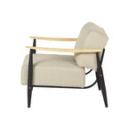 Fauteuil en bois massif et coussin rembourré beige, noir et naturel HomeRoots 28