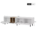 Meuble TV moderne JVNOXK 77 pouces, convient aux téléviseurs de 80 pouces, avec 3 portes de placard, console multimédia avec grand espace de rangement, idéal pour les salons
