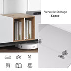 Meuble TV moderne JVNOXK 77 pouces, convient aux téléviseurs de 80 pouces, avec 3 portes de placard, console multimédia avec grand espace de rangement, idéal pour les salons